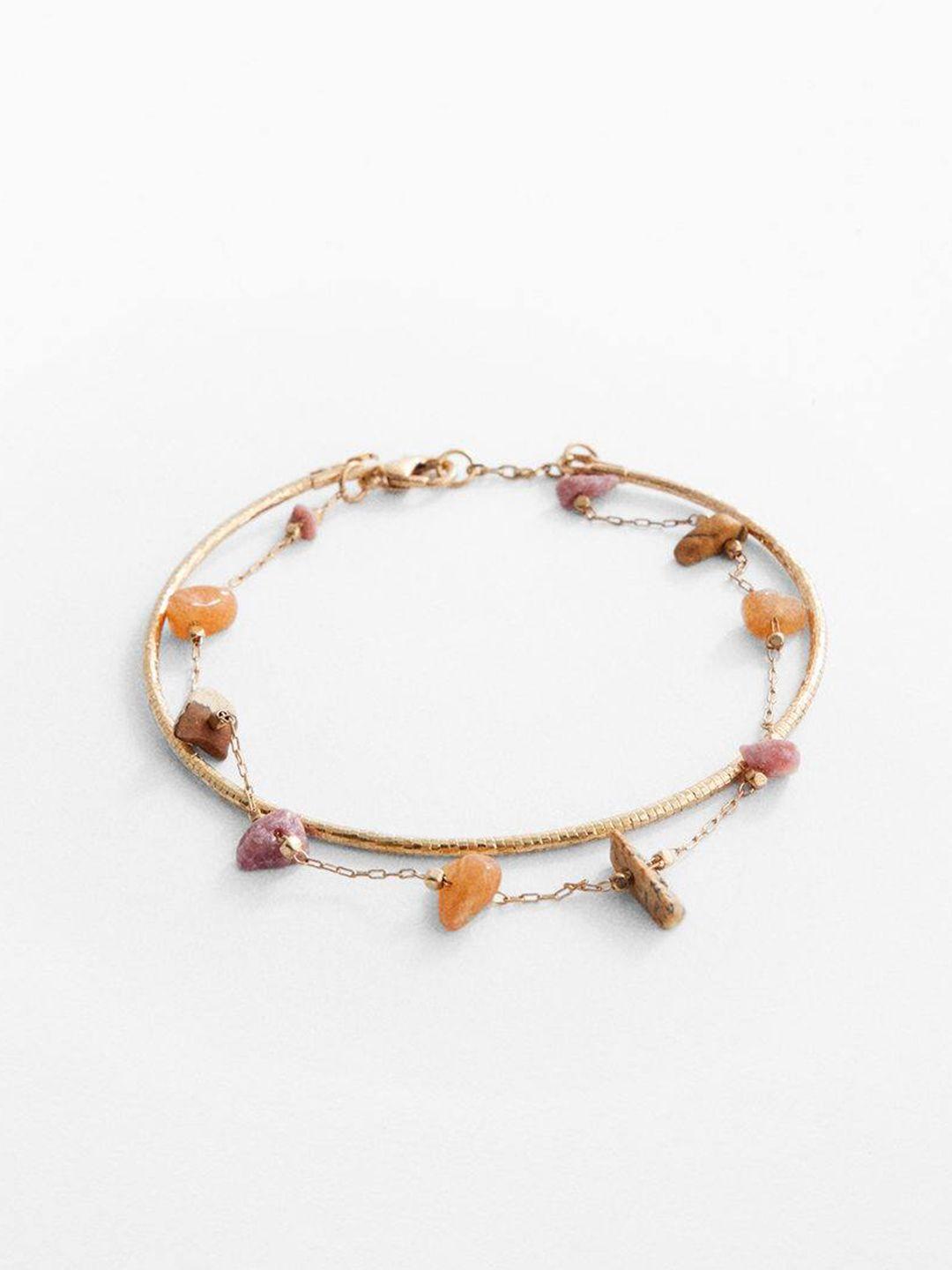 mango women stone charm bracelet