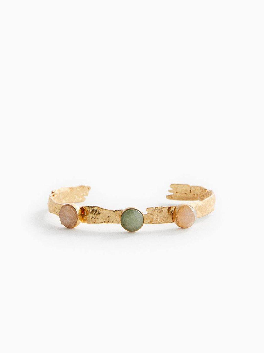 mango women stone-studded cuff bracelet