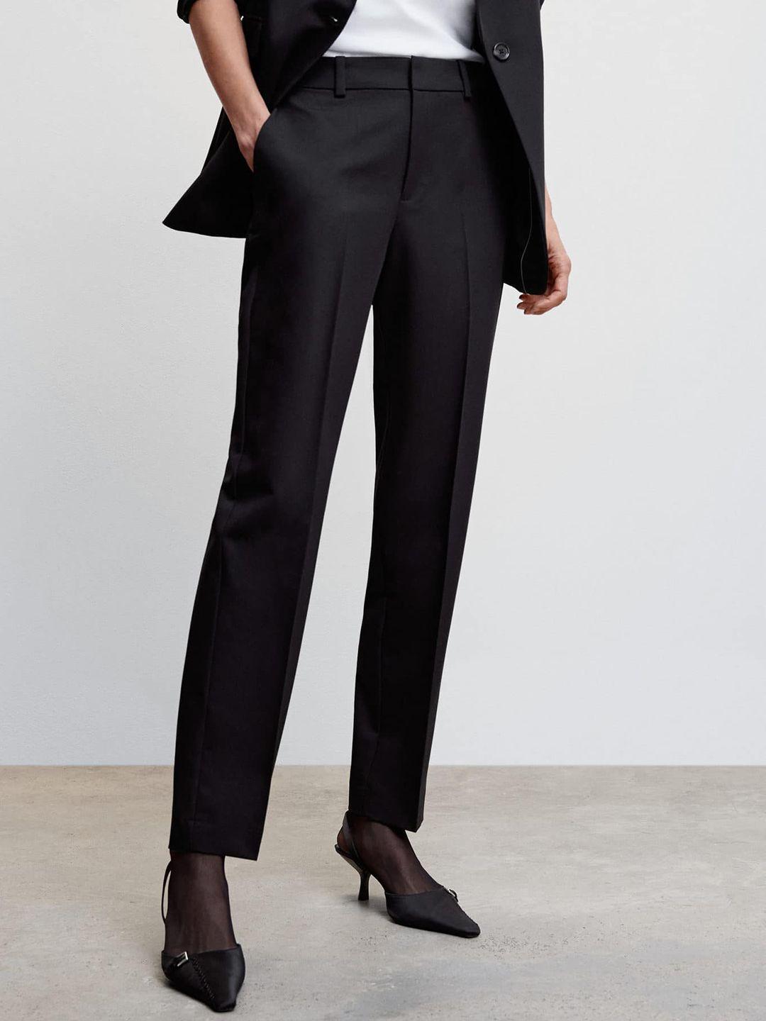 mango women straight-fit sustainable formal trousers
