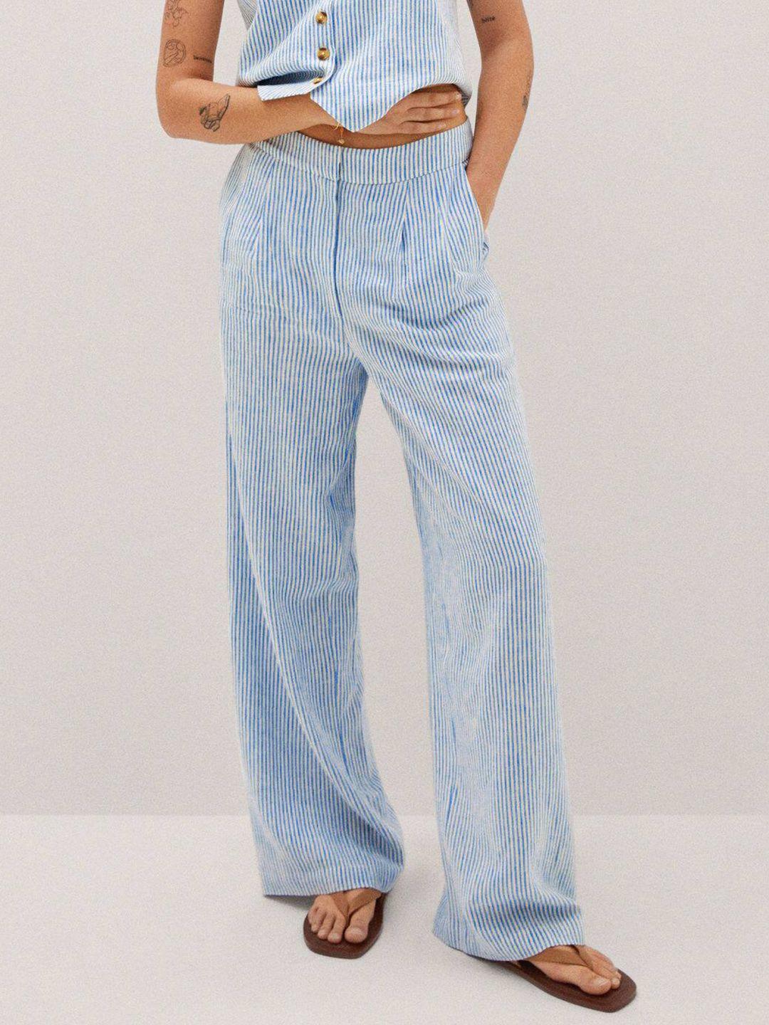 mango women striped parallel trousers