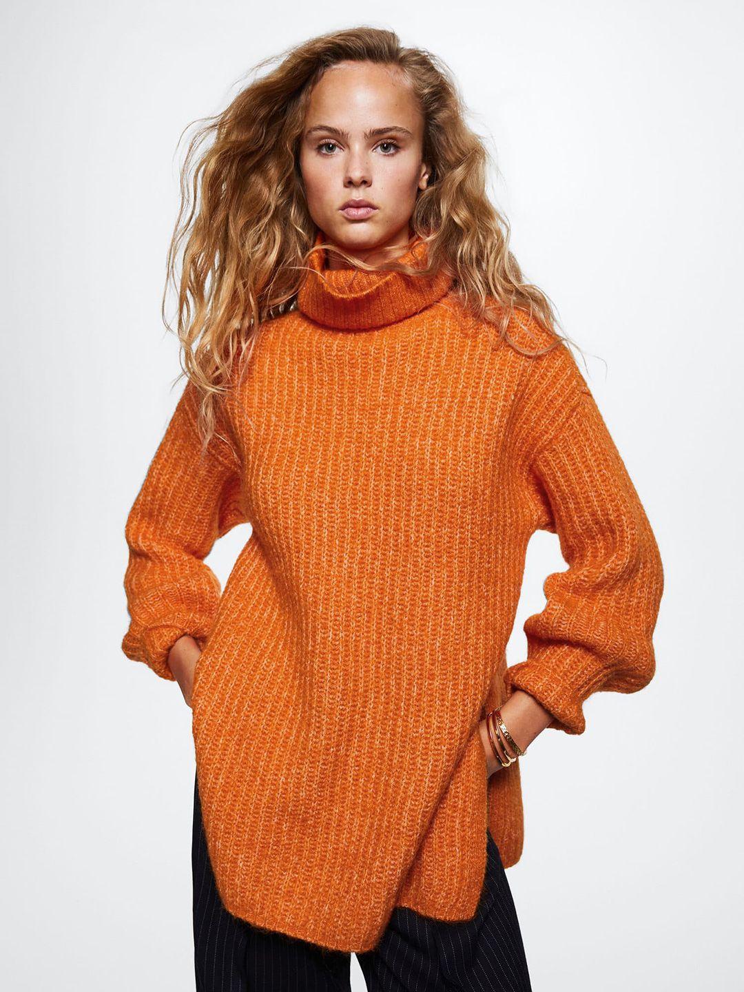 mango women sustainable ribbed longline pullover