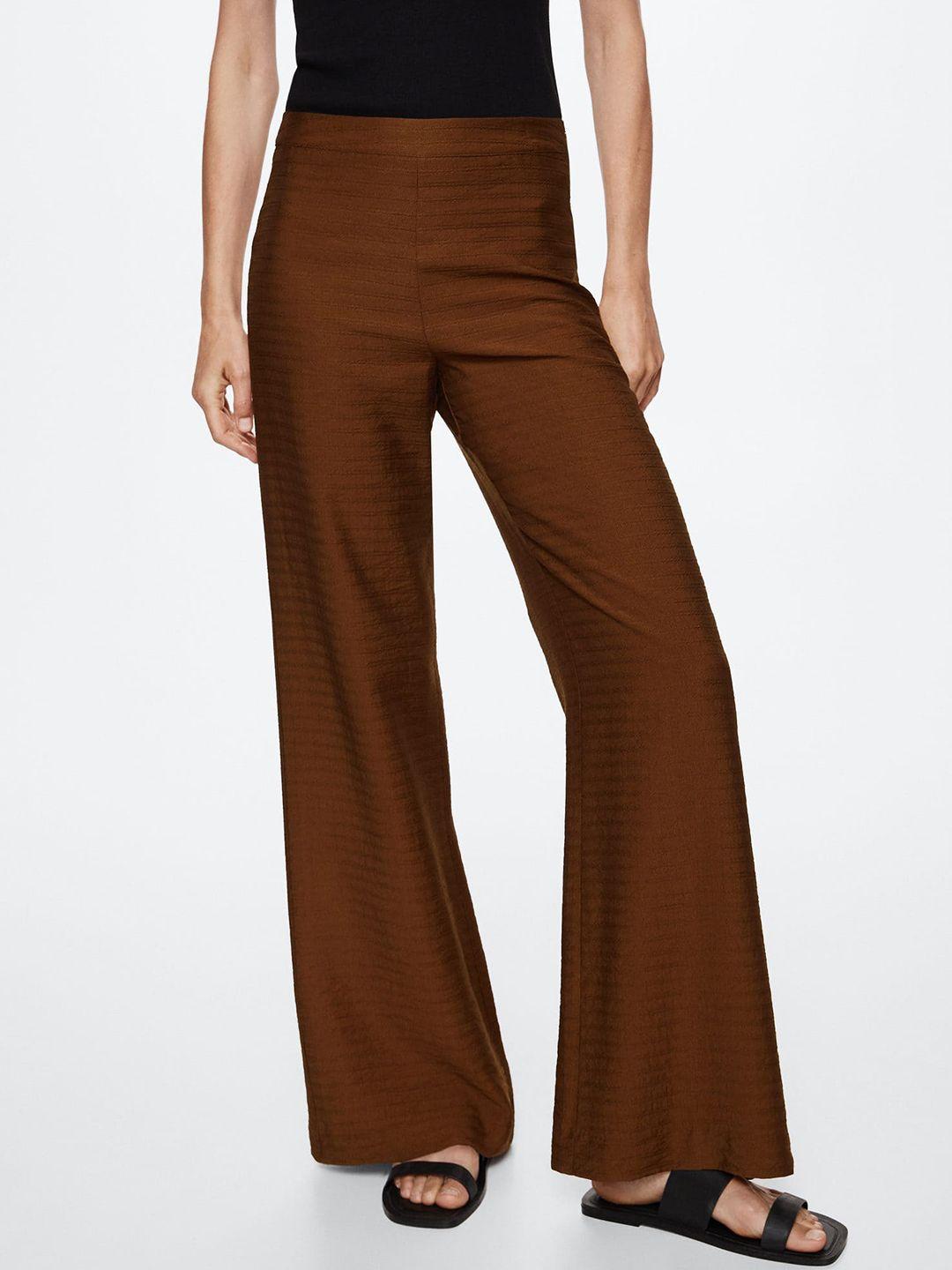 mango women sustainable self-striped high-rise parallel trousers