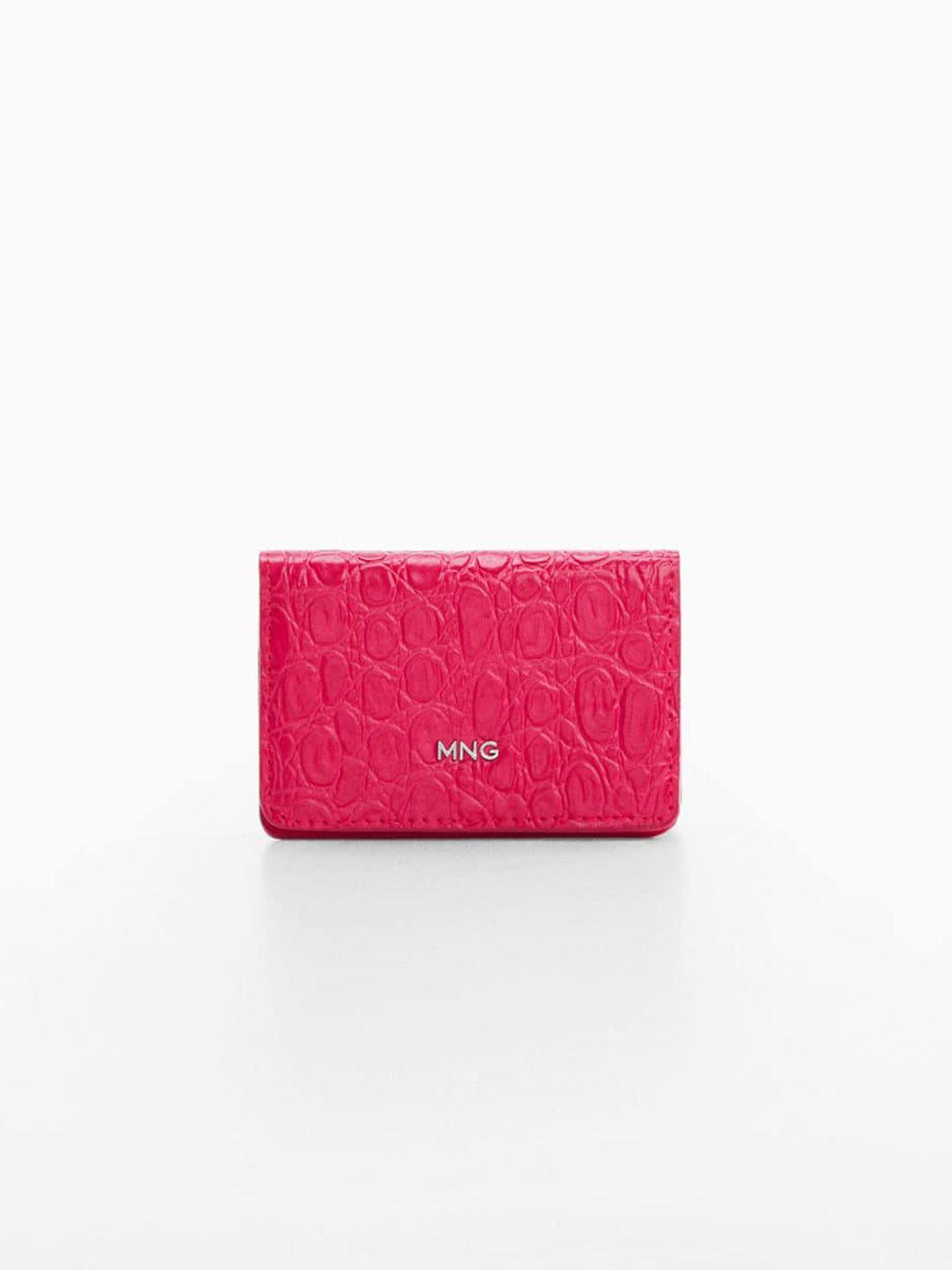 mango women textured two fold wallet with lipstick holder