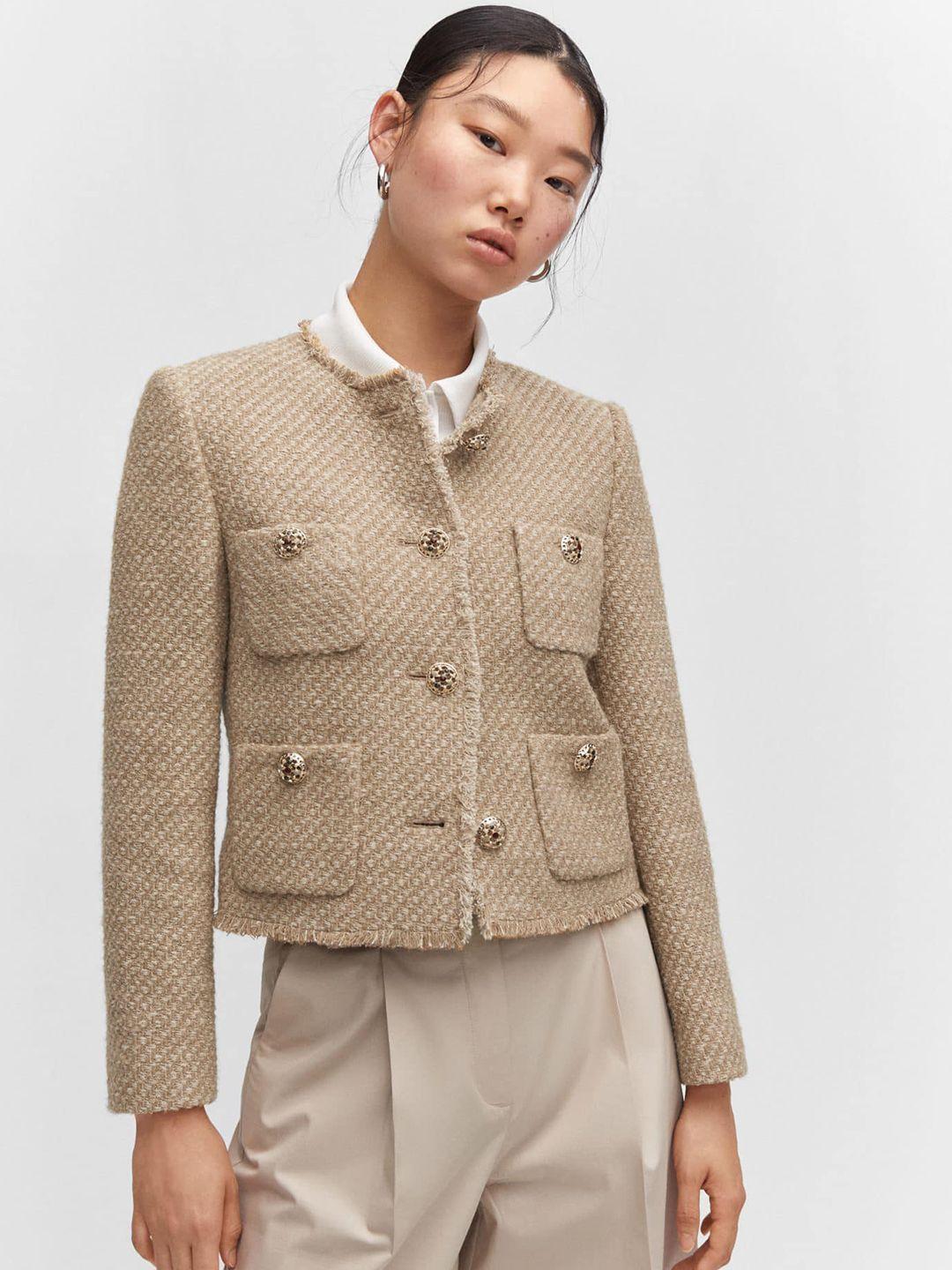 mango women tweed tailored jacket