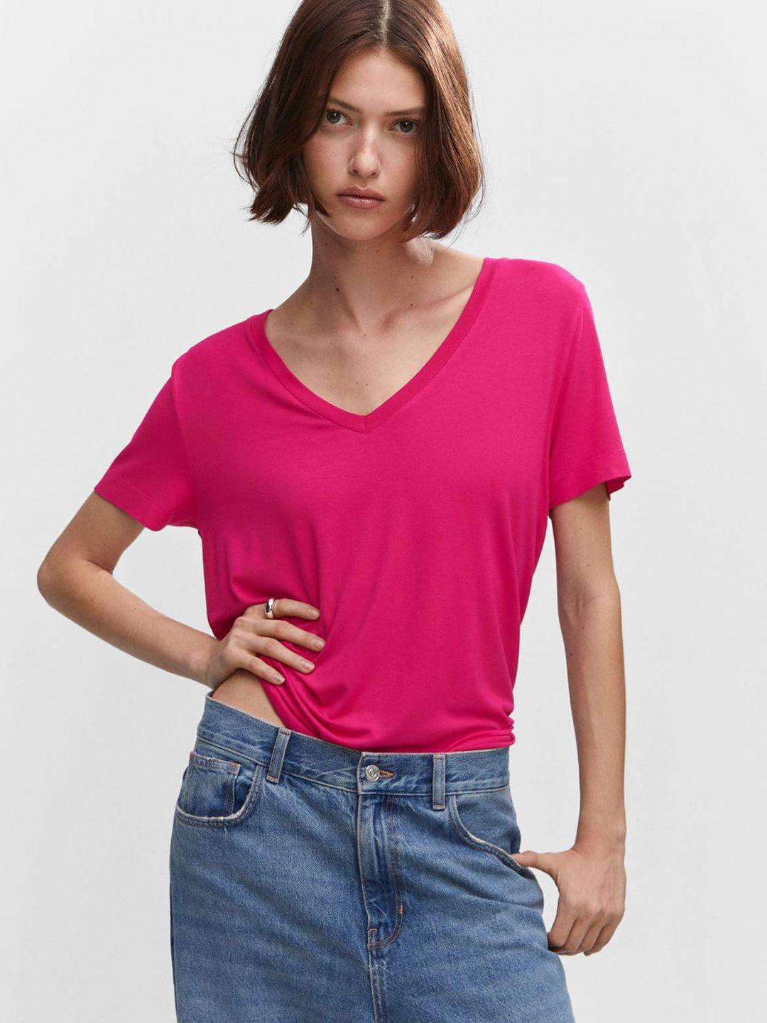 mango women v-neck t-shirt
