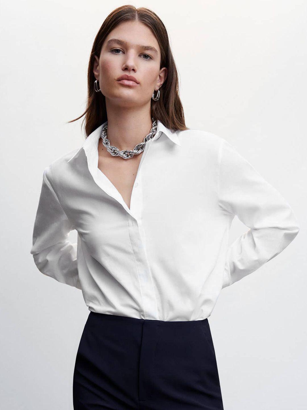 mango women white opaque casual shirt