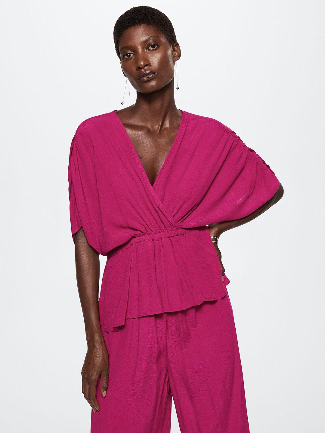 mango wrap detail extended sleeves sustainable jumpsuit