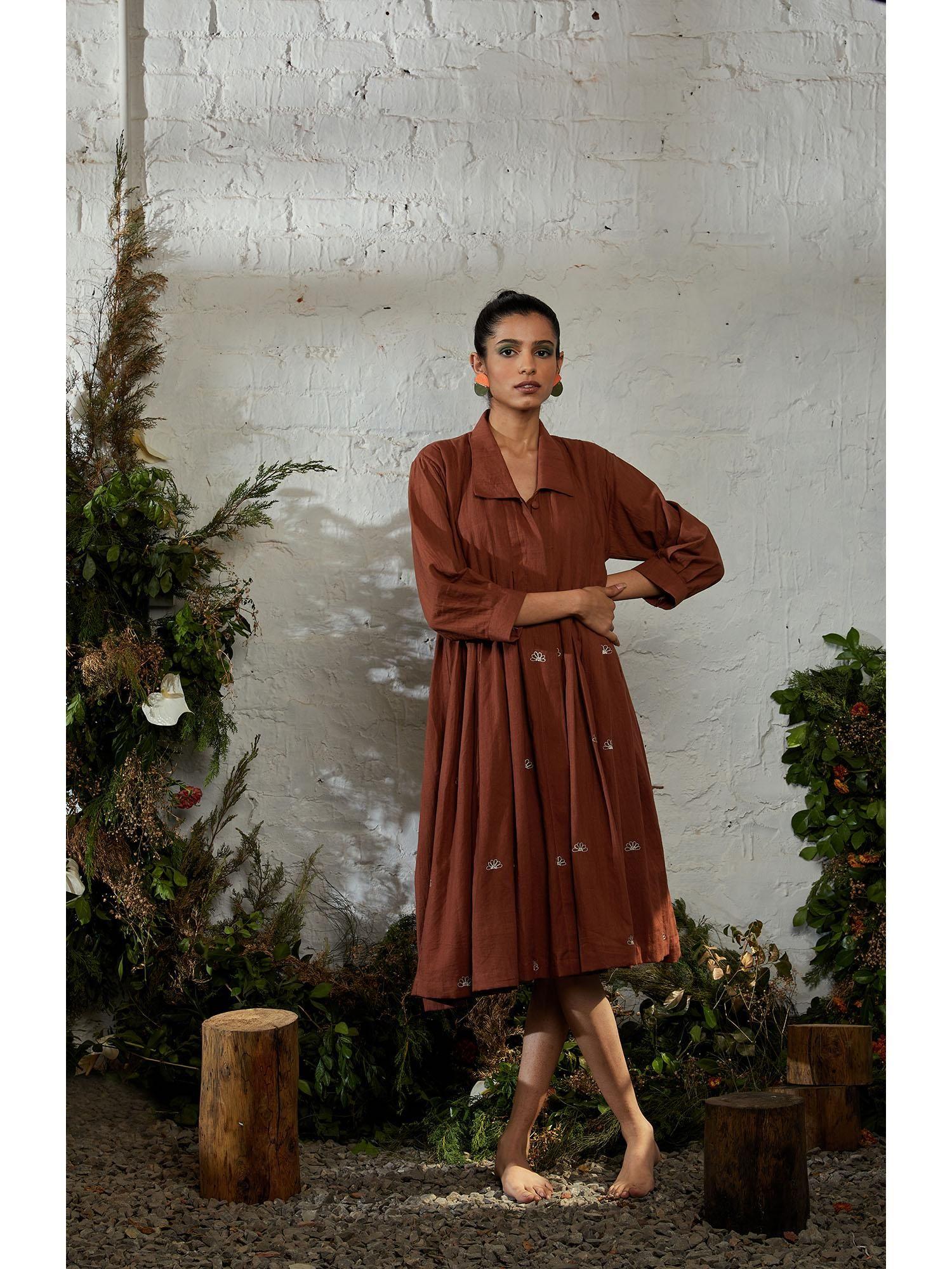 mangrove cinnamon brown dress