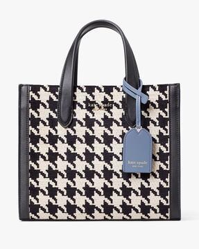 manhattan houndstooth chenille small tote