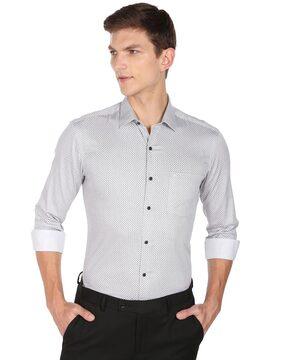 manhattan micro print slim fit shirt