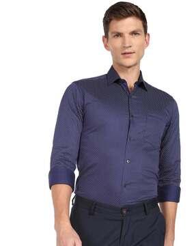 manhattan micro print slim fit shirt