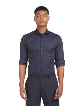 manhattan patterned slim fit shirt