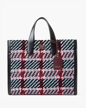 manhattan plaid large tote bag