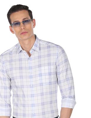 manhattan slim fit checked shirt