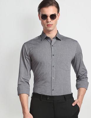 manhattan slim fit cotton formal shirt