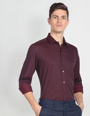 manhattan slim fit dobby formal shirt