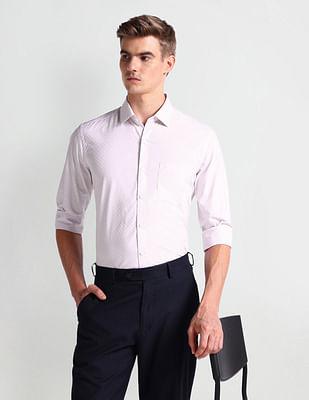 manhattan slim fit herringbone shirt