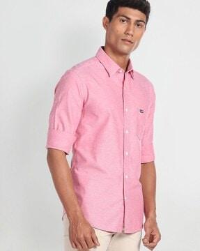 manhattan slim fit shirt with patch pocket