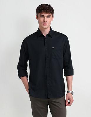 manhattan slim fit solid shirt