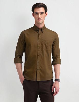 manhattan slim fit solid shirt