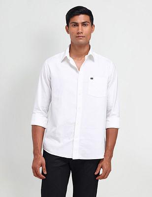 manhattan slim fit solid shirt