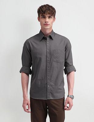 manhattan slim fit solid shirt