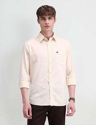 manhattan slim fit solid shirt