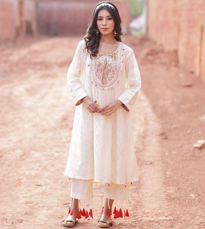 mani dua khanna suhana a line kurta and pant with lace pants