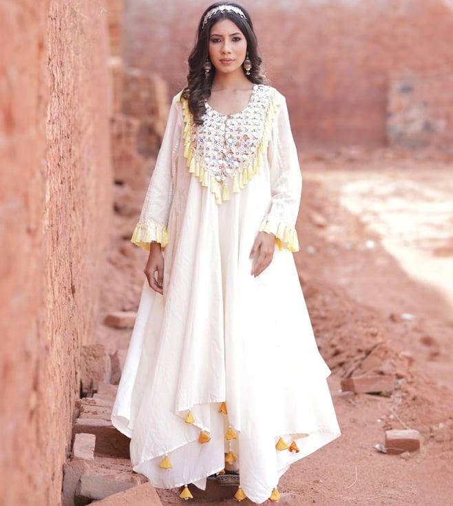 mani dua khanna suhana asymmetric kurta and pant with laces