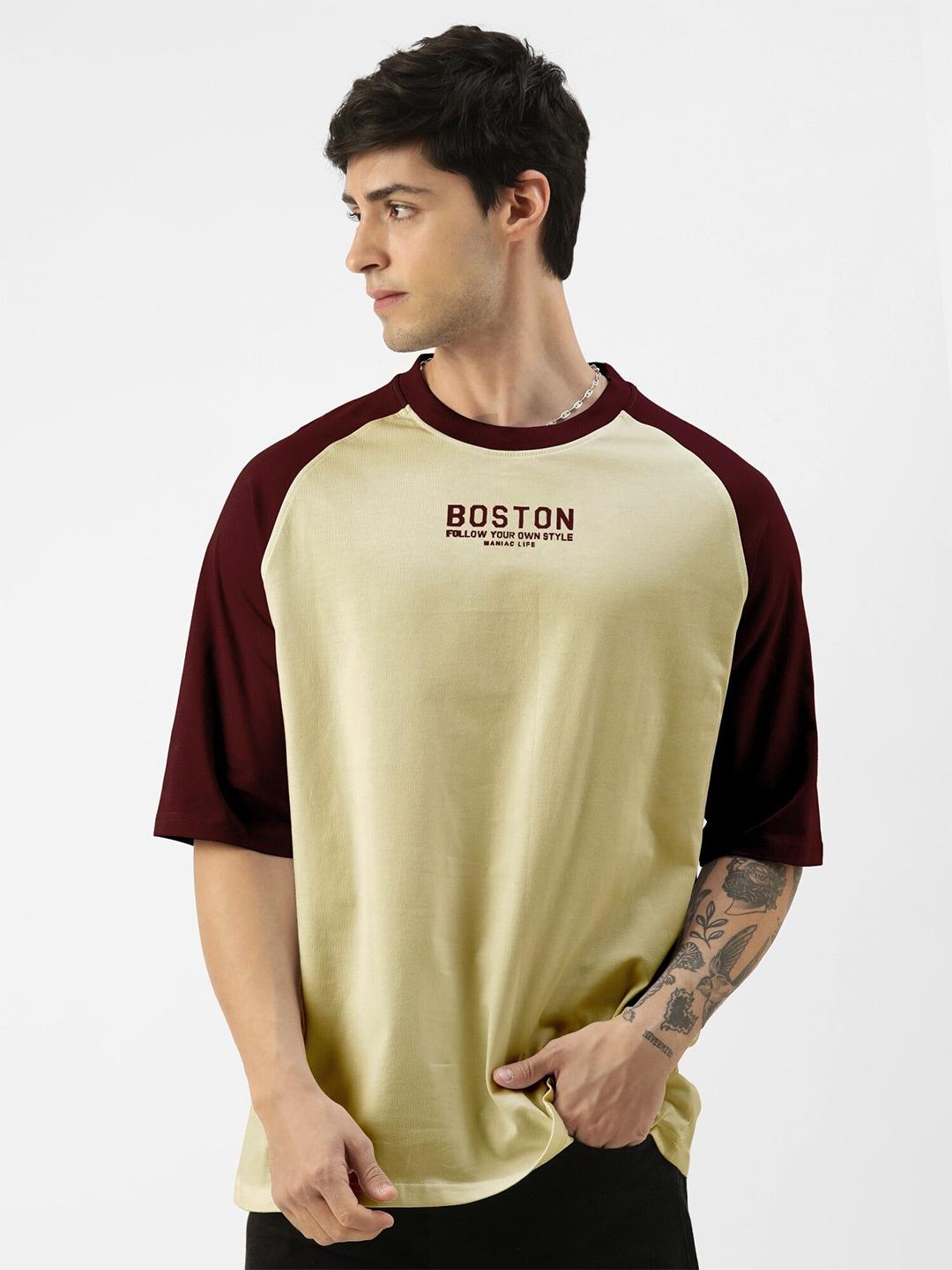 maniac-colourblocked-round-neck-raglan-sleeves-oversized-cotton-t-shirt