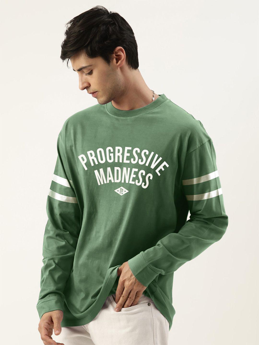 maniac men green printed applique t-shirt