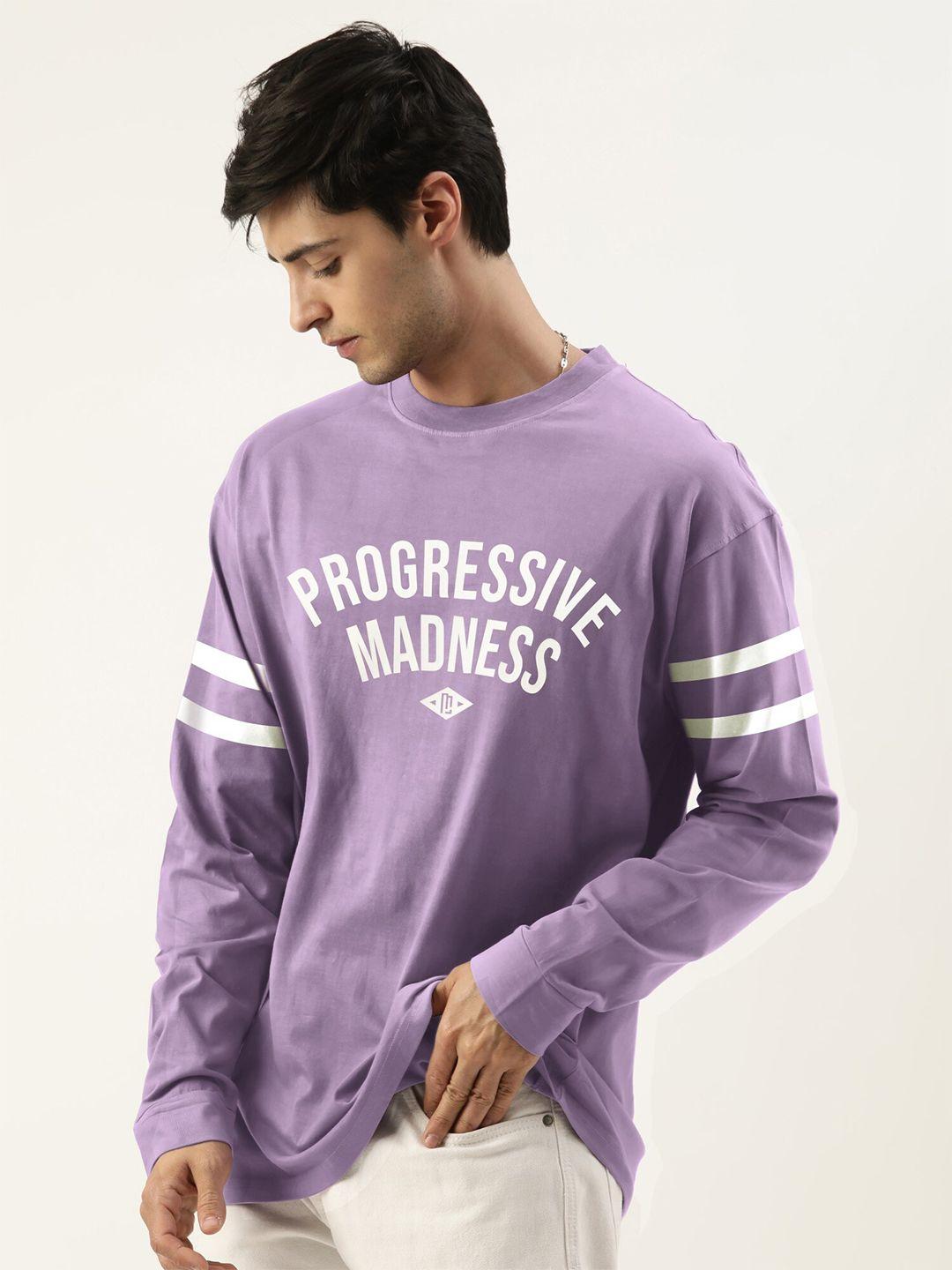 maniac men purple typography printed applique t-shirt