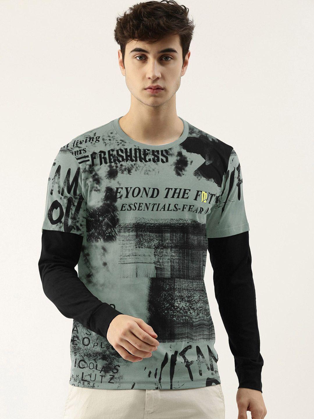 maniac men typography printed slim fit pure cotton t-shirt