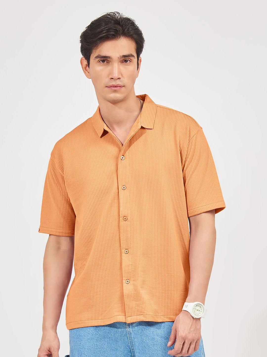 maniac classic striped boxy cotton casual shirt