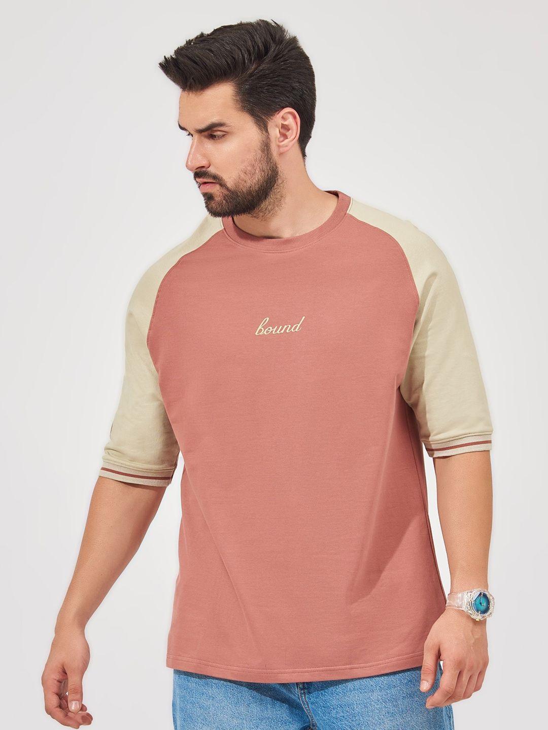 maniac colourblocked raglan sleeves cotton t-shirt