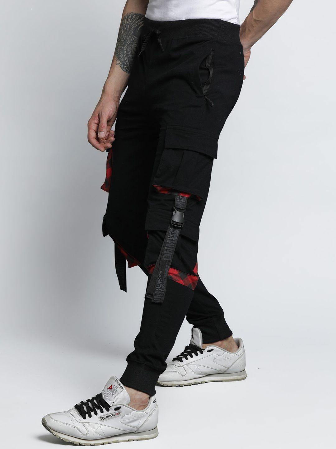 maniac men  black cotton cargo jogger