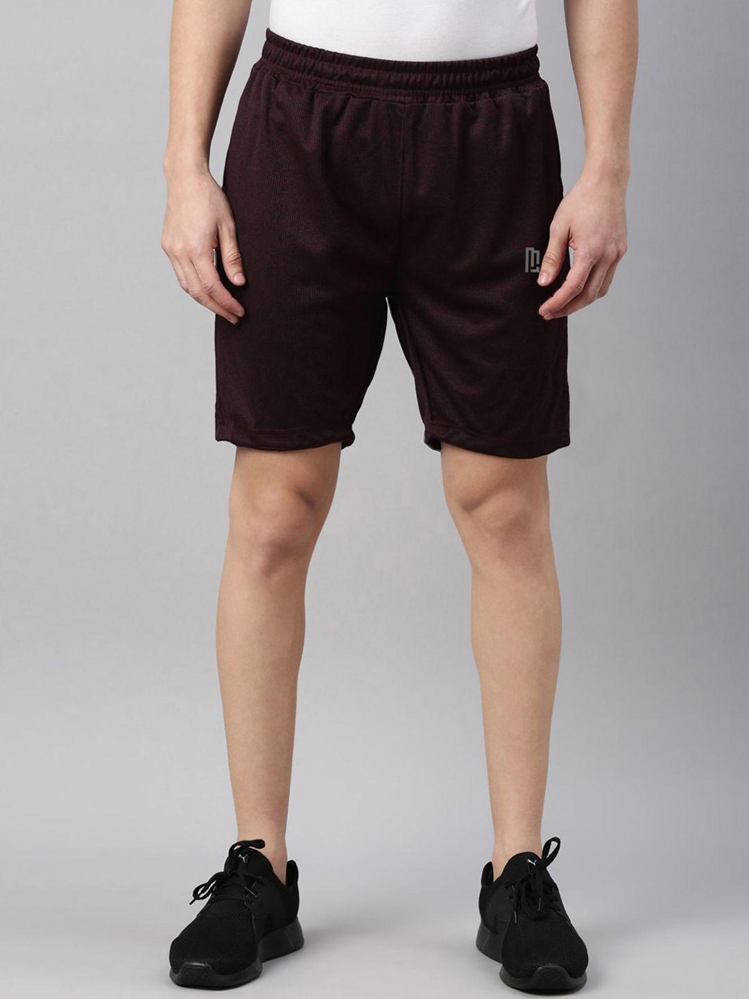 maniac men maroon slim fit sports shorts