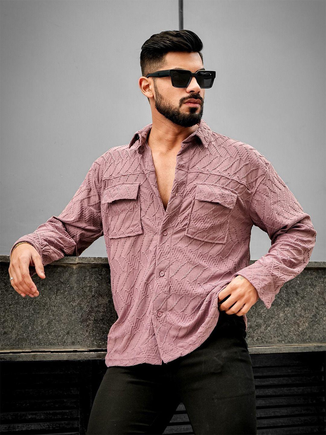 maniac men relaxed opaque printed casual shirt