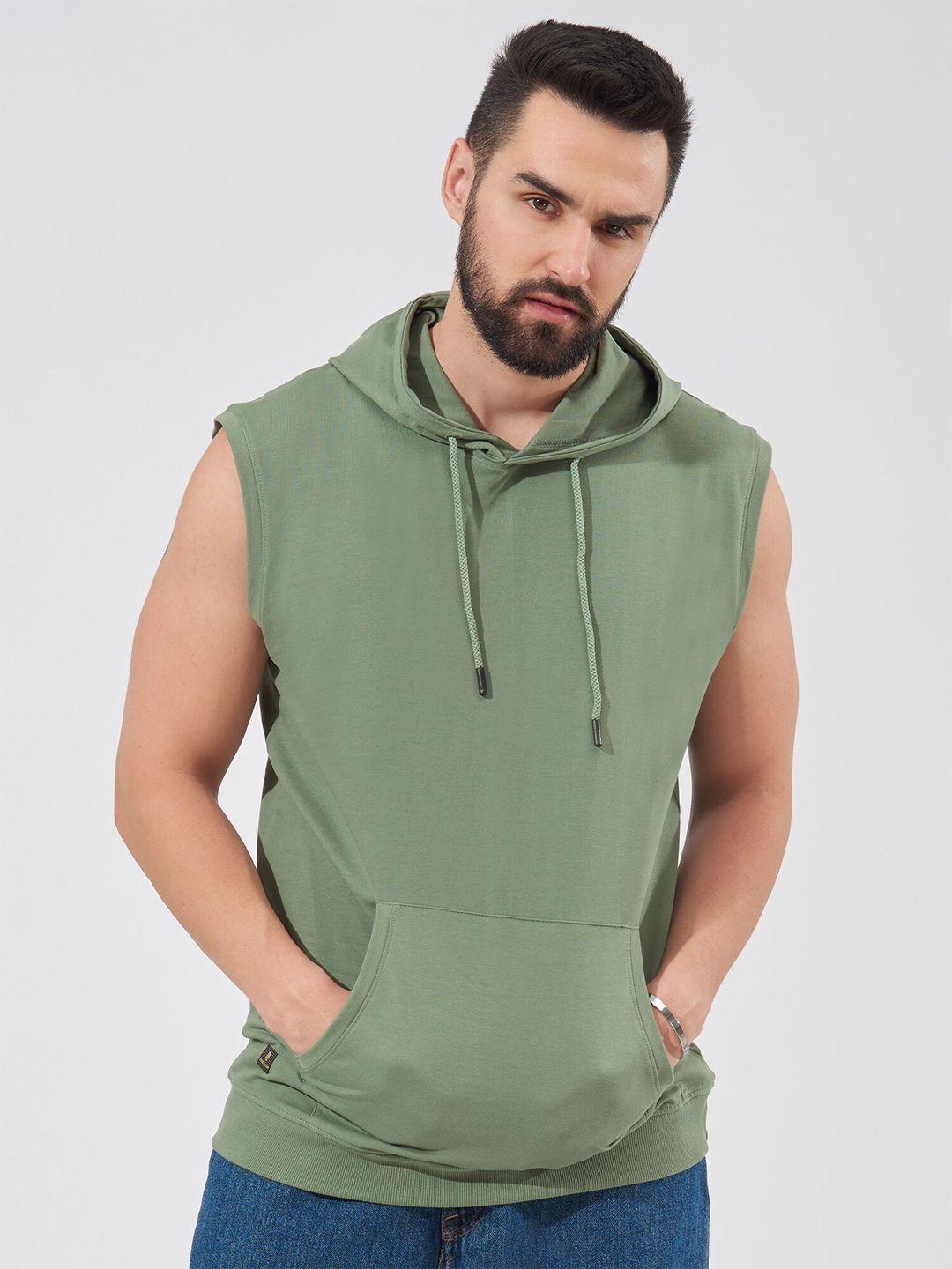 maniac men sleeveless hooded cotton boxy t-shirt