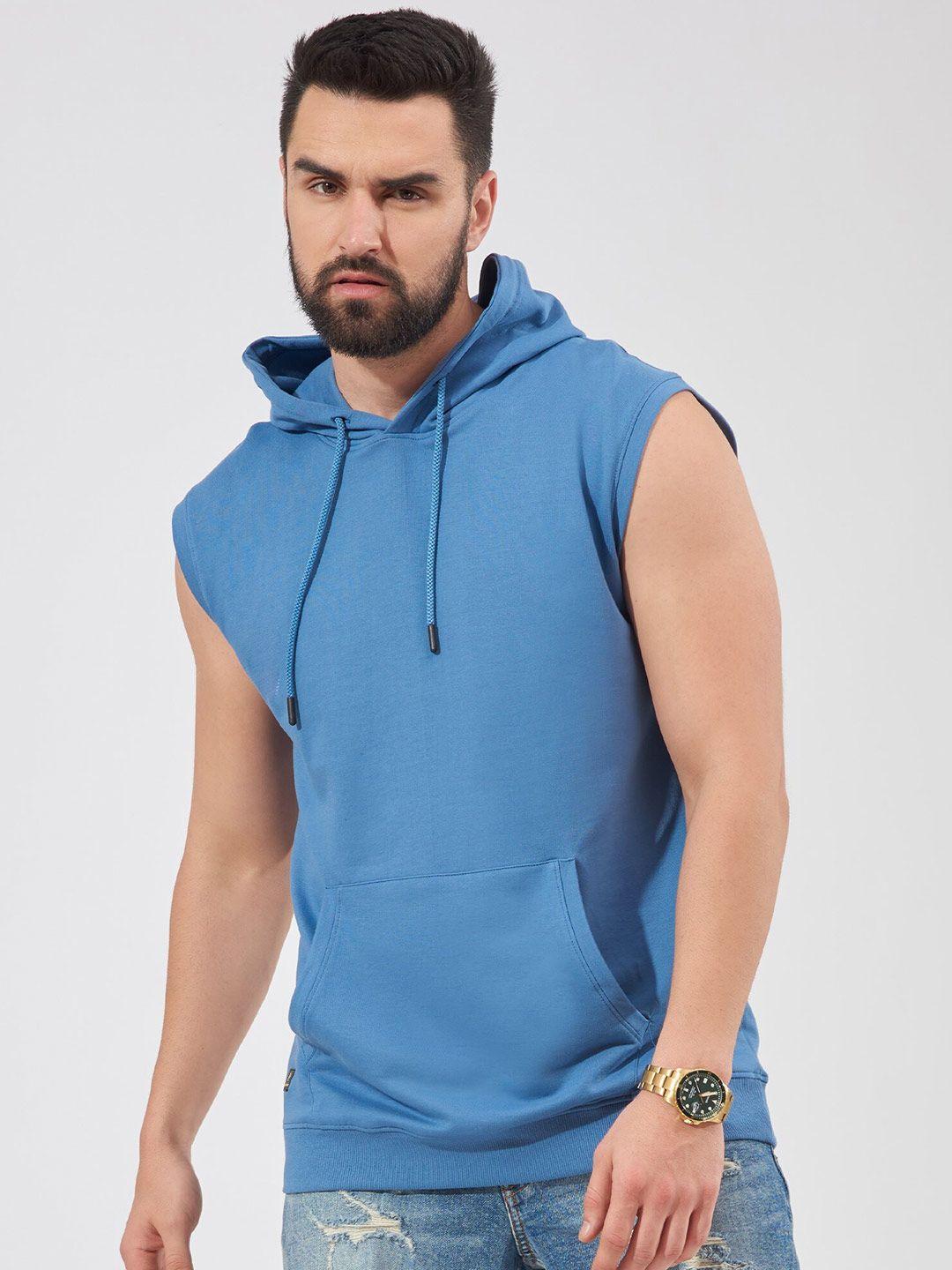 maniac men sleeveless hooded cotton boxy t-shirt