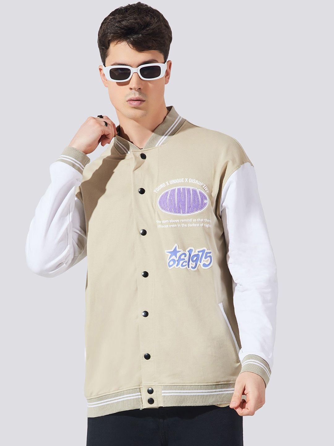 maniac printed varsity jacket