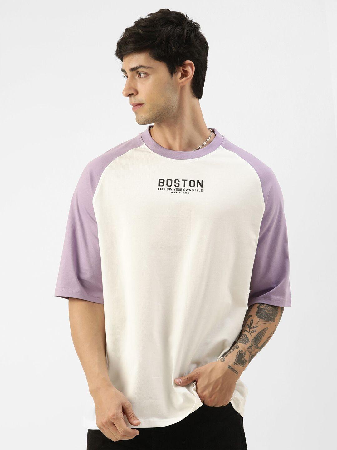 maniac raglan sleeves typography printed oversized t-shirt