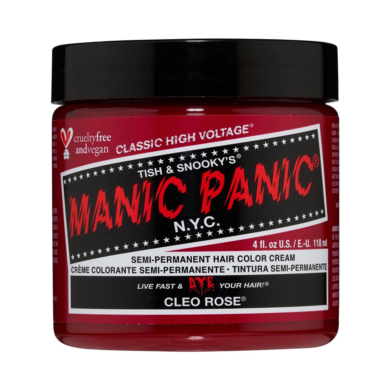 manic panic classic high voltage semi permanent hair color cream - cleo rose (118ml)
