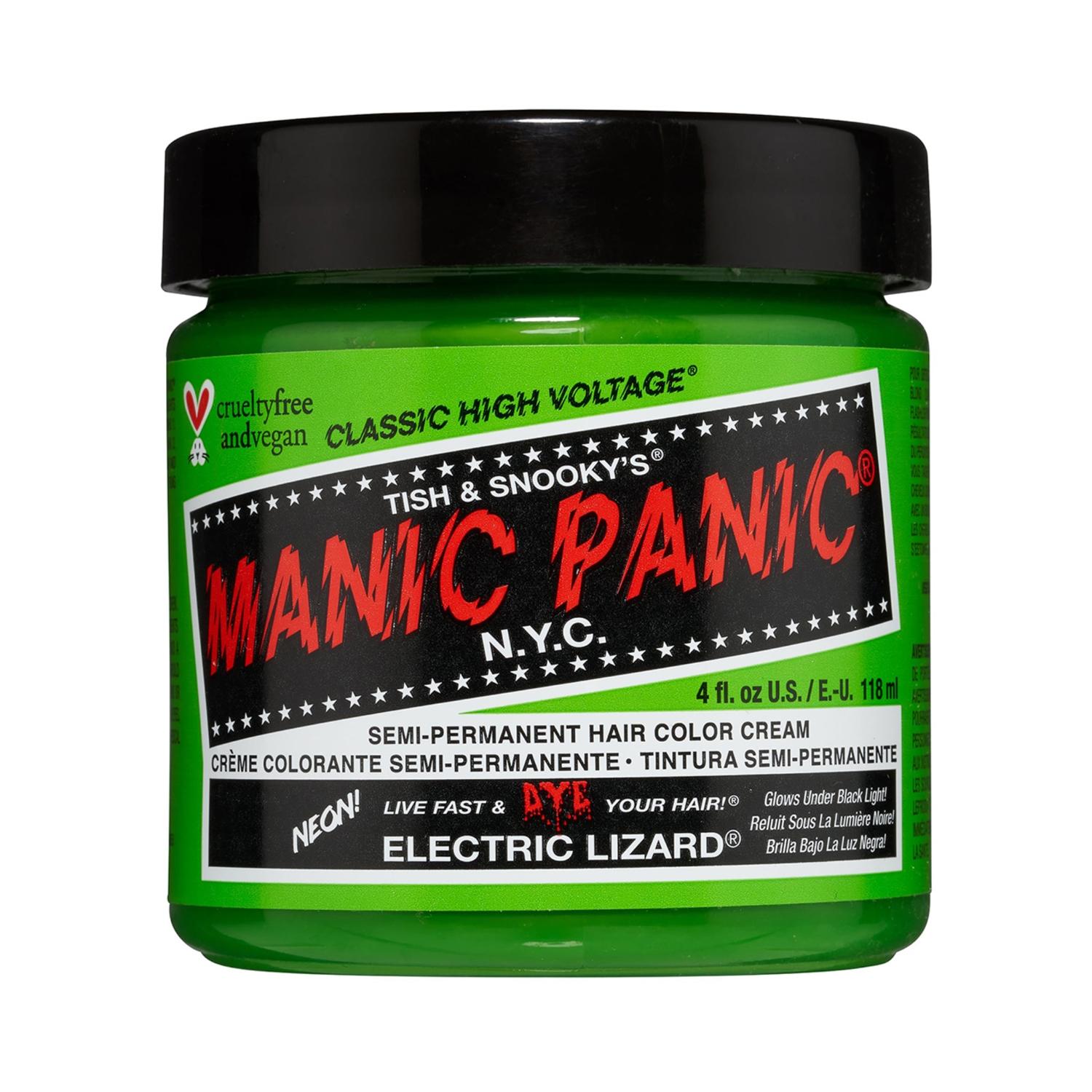 manic panic classic high voltage semi permanent hair color cream - electric lizard (118ml)