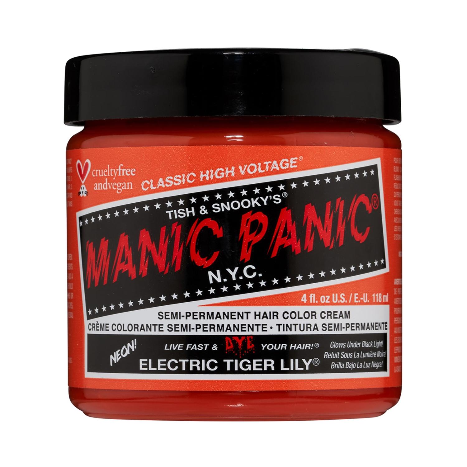 manic panic classic high voltage semi permanent hair color cream - electric tiger lily (118ml)