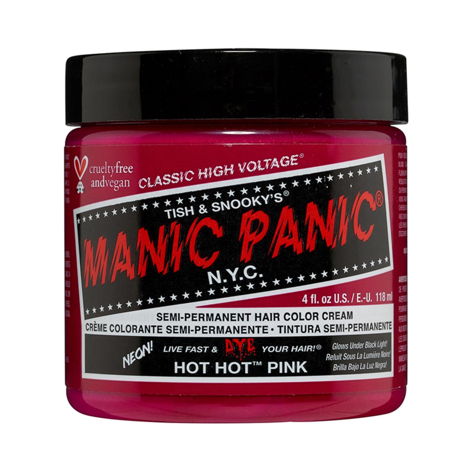 manic panic classic high voltage semi permanent hair color cream - hot hot pink (118ml)