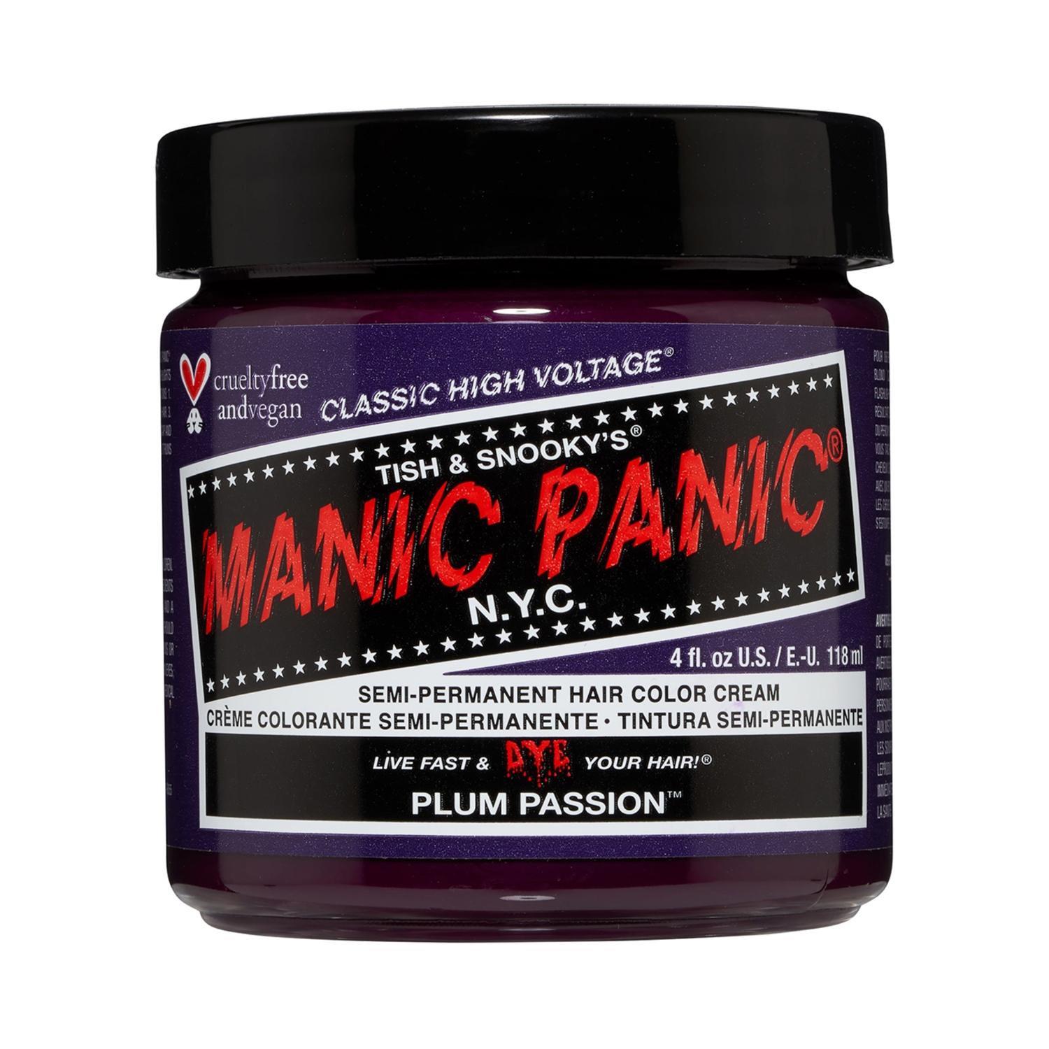 manic panic classic high voltage semi permanent hair color cream - plum passion (118ml)