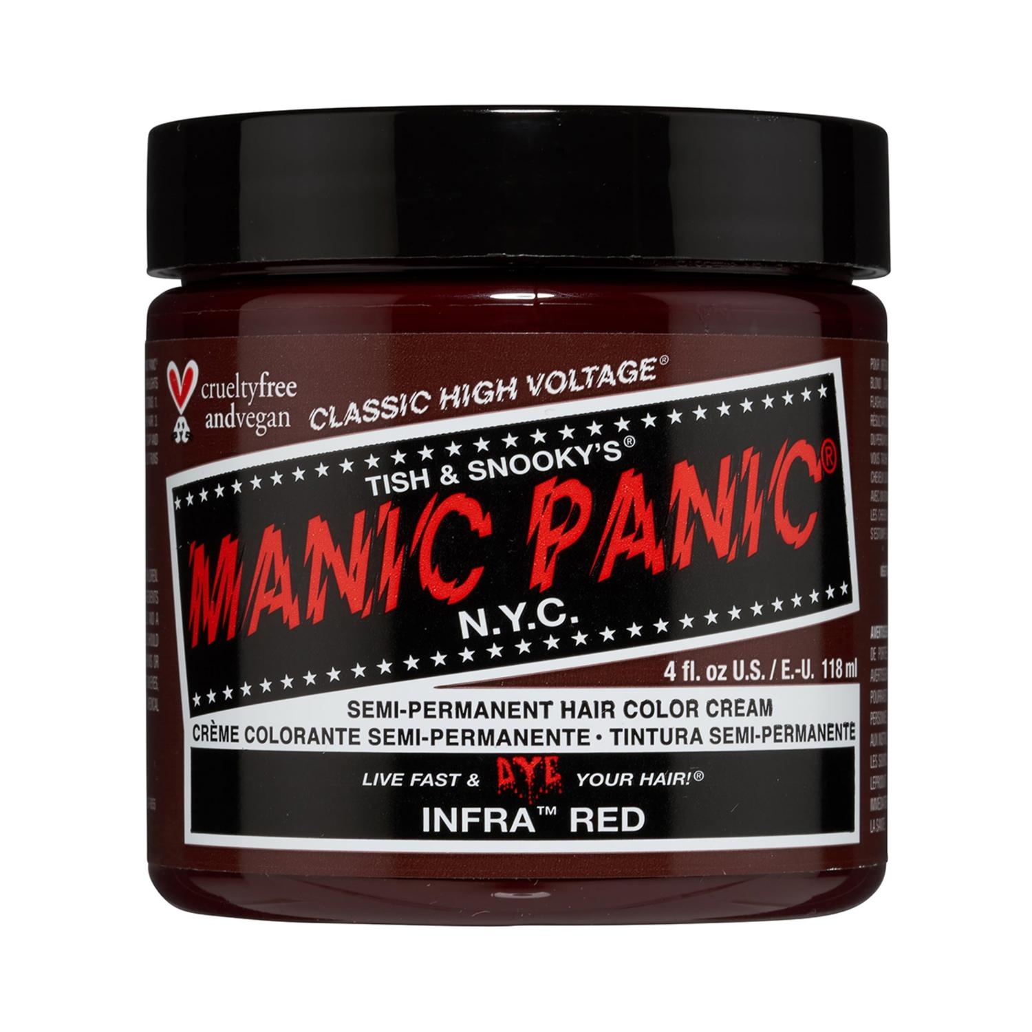 manic panic classic high voltage semi permanent hair color cream - infra red (118ml)