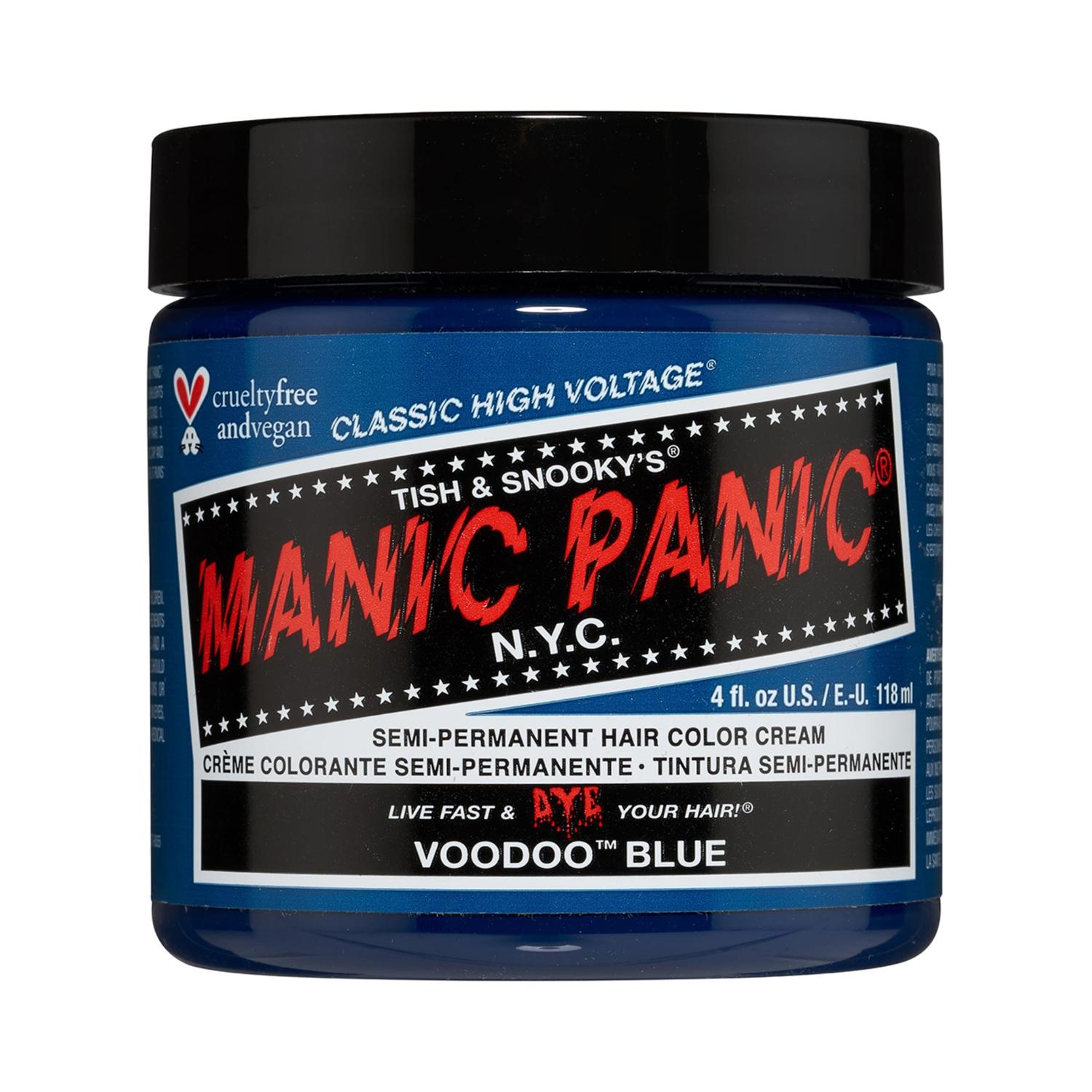 manic panic classic high voltage semi permanent hair color cream - voodoo blue (118ml)