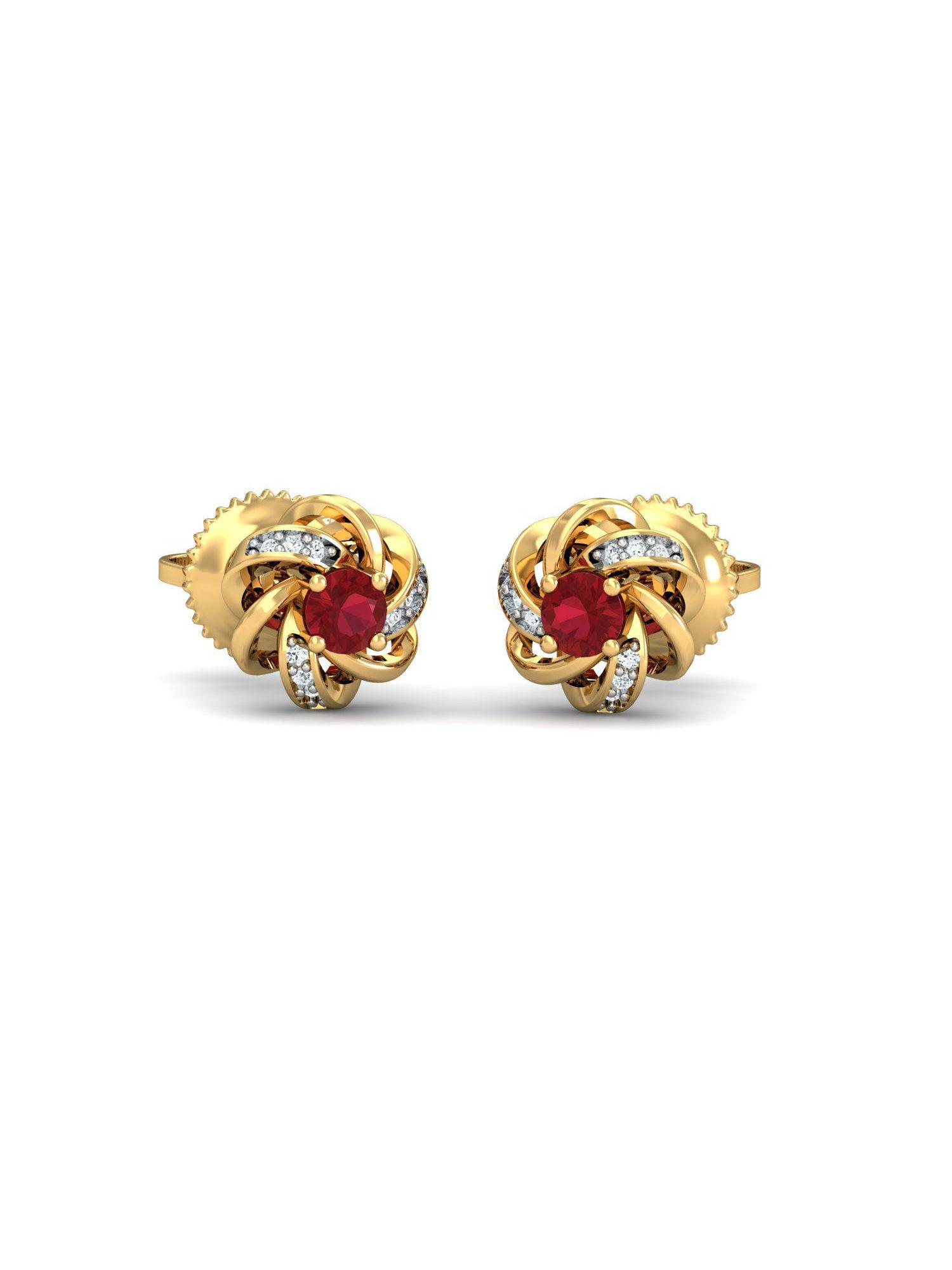 manikya ruby stud earrings 18k gold